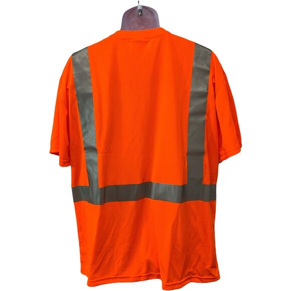 Radians ST11-2POS XL Industrial Safety Shirt Short Sleeve, Orange, Reflective - Picture 2 of 12